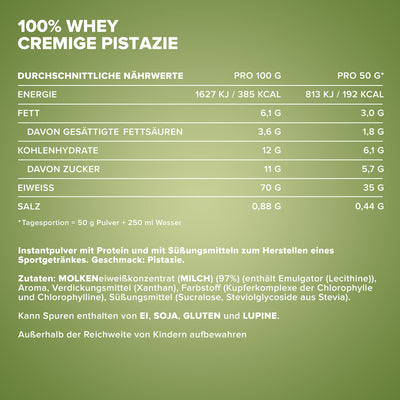 100% Whey Protein (2350g) - Creamy Pistazie