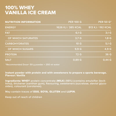 100% Whey Protein - 2350g bag - Vanilla Ice Cream