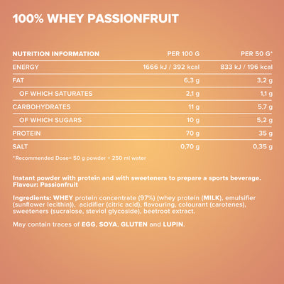 100% Whey Protein (900g) - Orange Passion Fruit