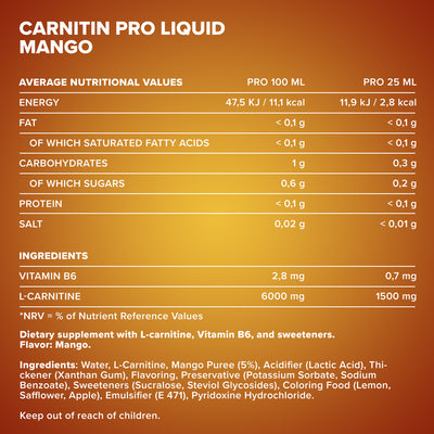 Carnitine Pro Liquid (500ml) - Mango