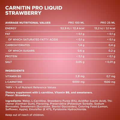 Carnitine Pro Liquid (1000ml) - Erdbeere
