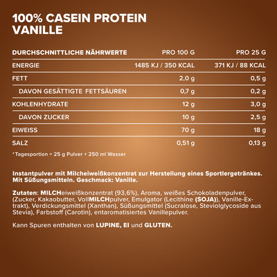 100% Casein Protein (750g) - Vanille