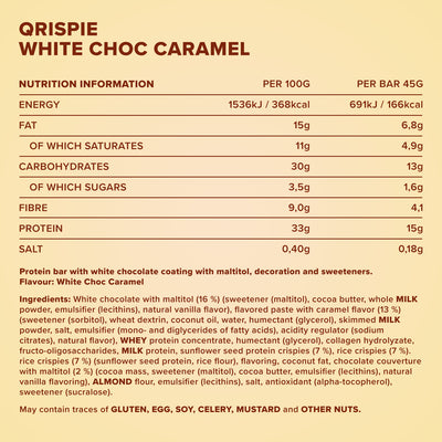 Qrispie Protein Bar (45g) - White Choc Caramel