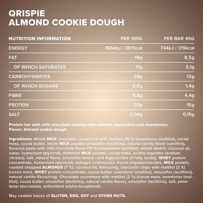 Qrispie Protein Bar (16x45g) - Almond Cookie Dough