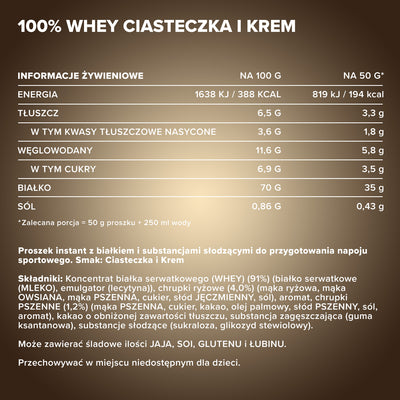 100% <tc>Whey Protein</tc> (2350g) - Ciasteczka i śmietanka
