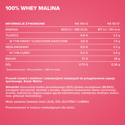 100% <tc>Whey Protein</tc> (900g) - Malina