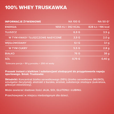 100% <tc>Whey Protein</tc> (900g) - Truskawka