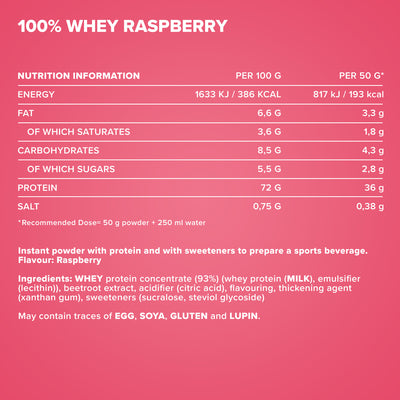 100% Whey Protein (2350g) - Raspberry