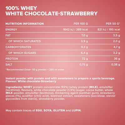 100% Whey Protein (2350g) - White Chocolate-Strawberry