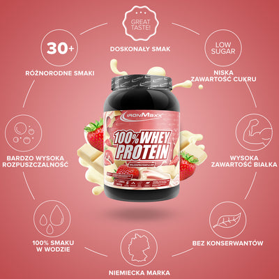 100% <tc>Whey Protein</tc> (900g) - Biała czekolada <tc>Strawberry</tc>