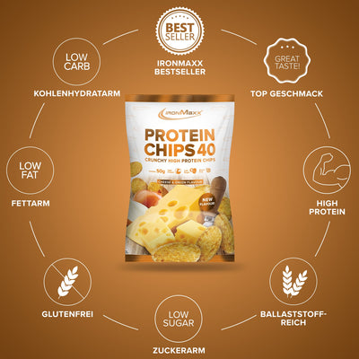 Protein Chips 40 (50g Beutel) - Cheese & Onion