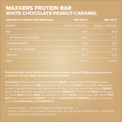 <tc>Maxxers</tc> (49g) - <tc>White Choc Peanut Caramel</tc>