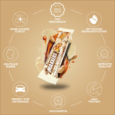 Maxxers - White Choc Peanut Caramel 49g