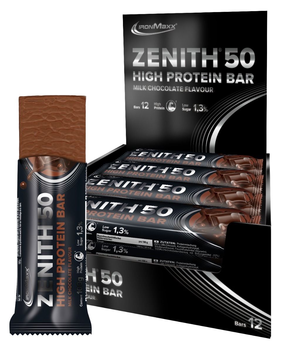 IronMaxx 50% Zenith® Protein Bar - Chocolate Crisp 12 x 100g