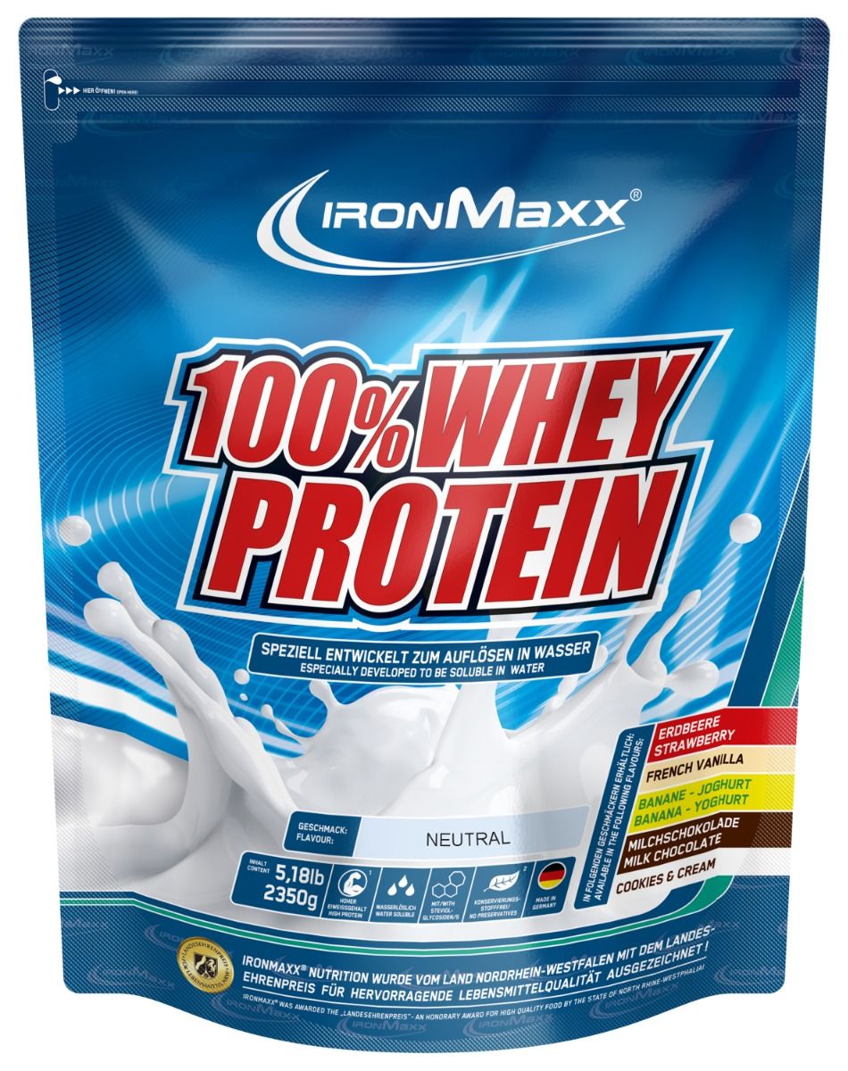 IronMaxx 100% Whey Protein 2350g Bag Neutral