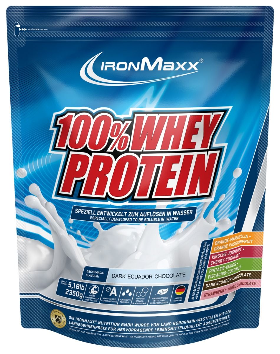 IronMaxx 100% Whey Protein 2350g Bag Dark Ecuador Chocolate
