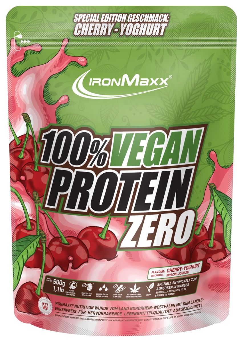 100% Vegan Protein Zero (500g) - Cherry Joghurt (MHD: 31.05.2025)