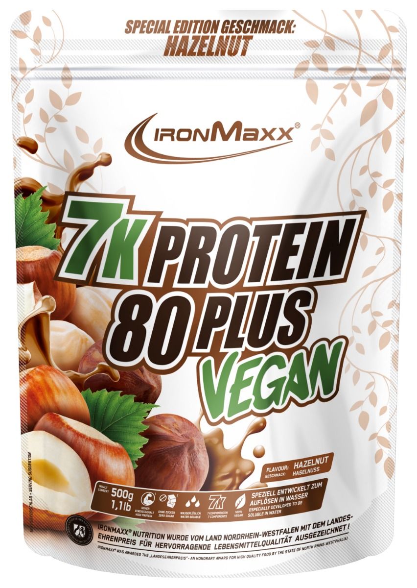Vegan Protein 7K - 80 Plus 500g Beutel - Haselnuss