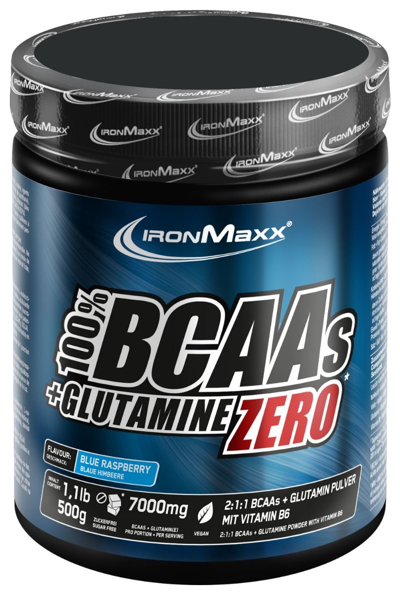 100% BCAAs + Glutamine Zero - Blue-Raspberry (500g)