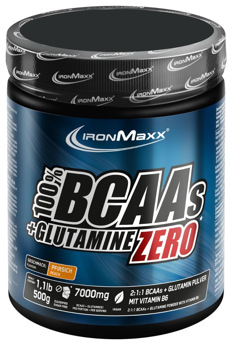 100% BCAAs + Glutamine Zero - Pfirsich (500g)