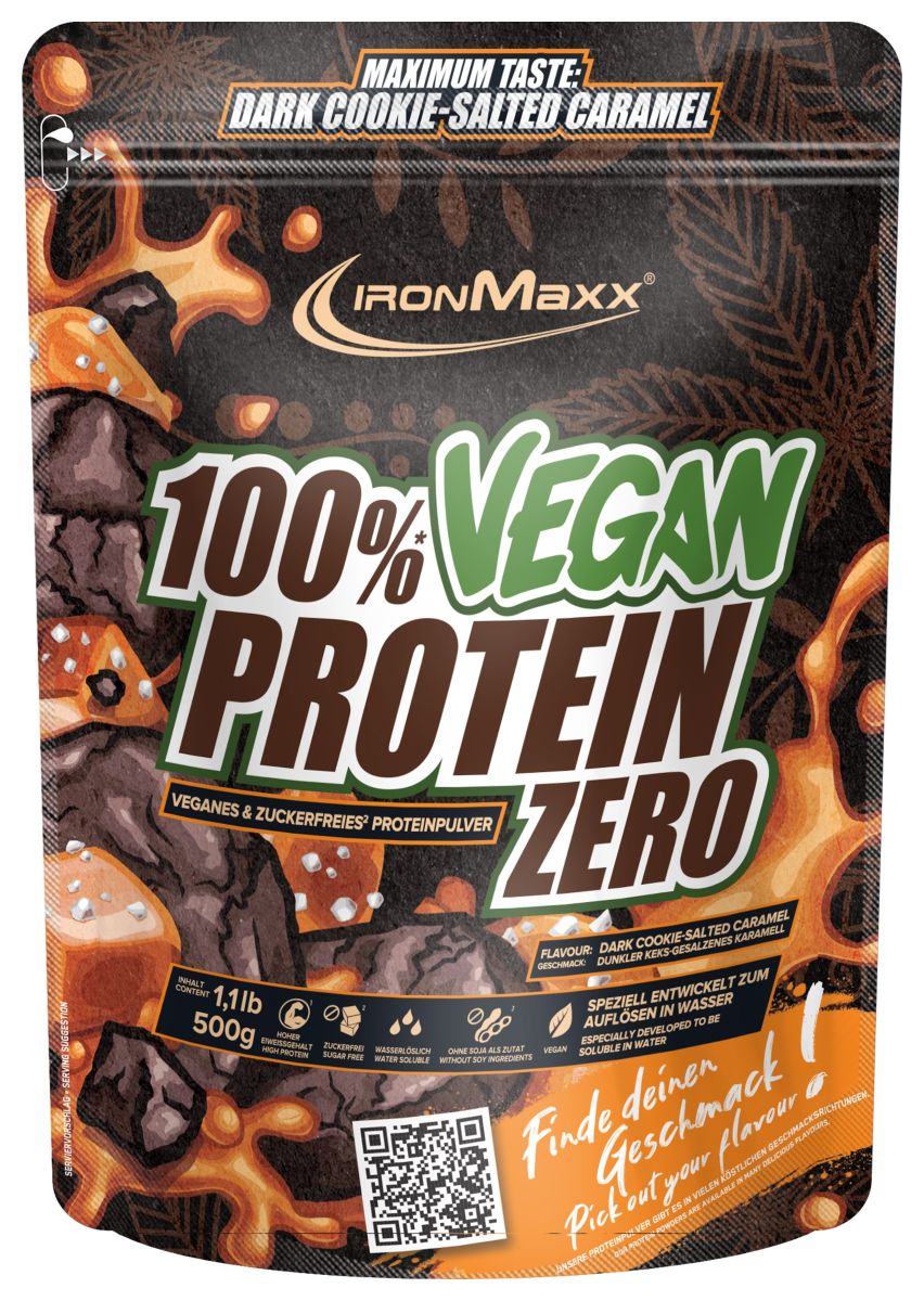 100% Vegan Protein Zero - Dark Cookie Salted Caramel (500g)