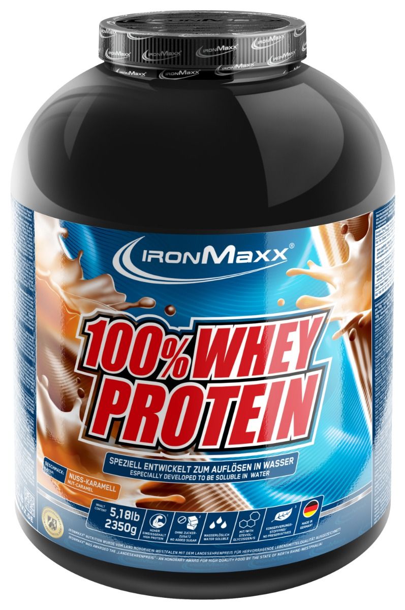 IronMaxx 100% Whey Protein 2350g Tin Nut Caramel