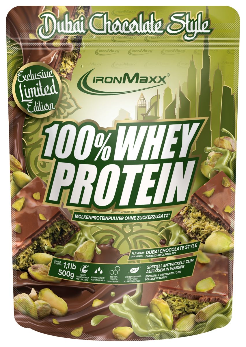 100% Whey Protein - 500g Beutel - Dubai Chocolate Style
