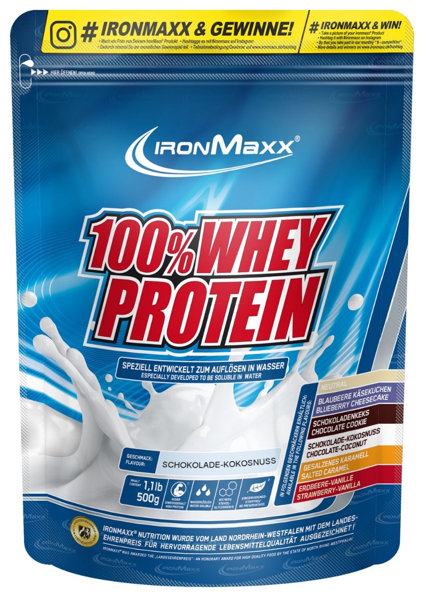 IronMaxx 100% Whey Protein - 500g Bag - Chocolate Coconut