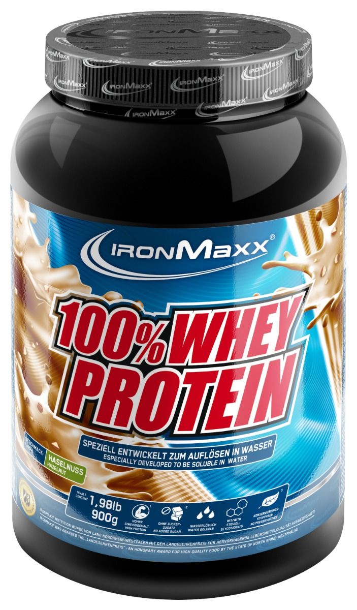 100% Whey Protein-Dose-Haselnuss-900g
