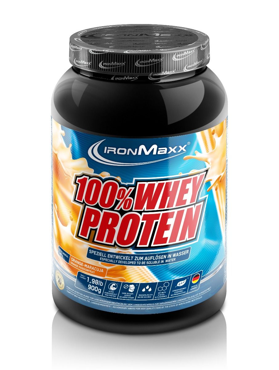 IronMaxx 100% Whey Protein 900g Tin Peach Mascarpone
