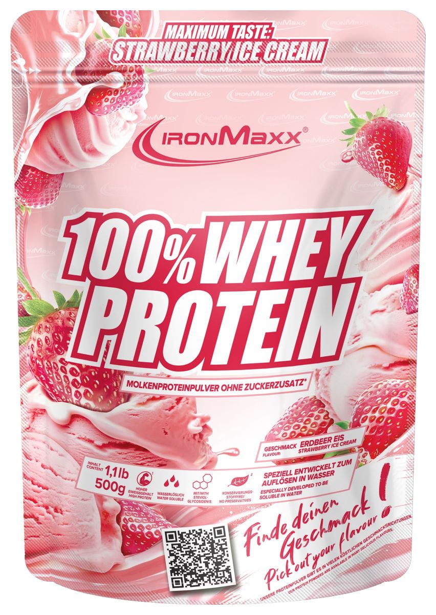 100% Whey Protein - 500g Beutel - Strawberry Ice Cream