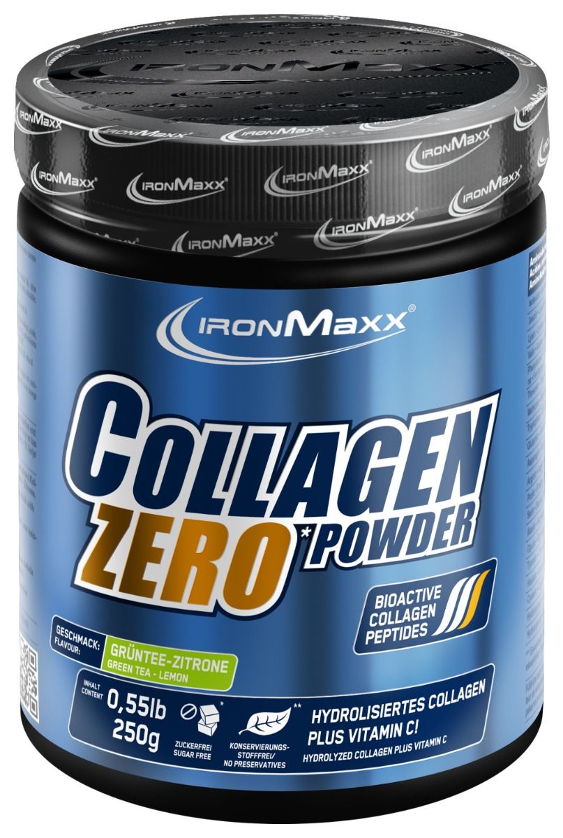 IronMaxx Collagen Powder Zero - Grüntee Zitrone 250g Dose