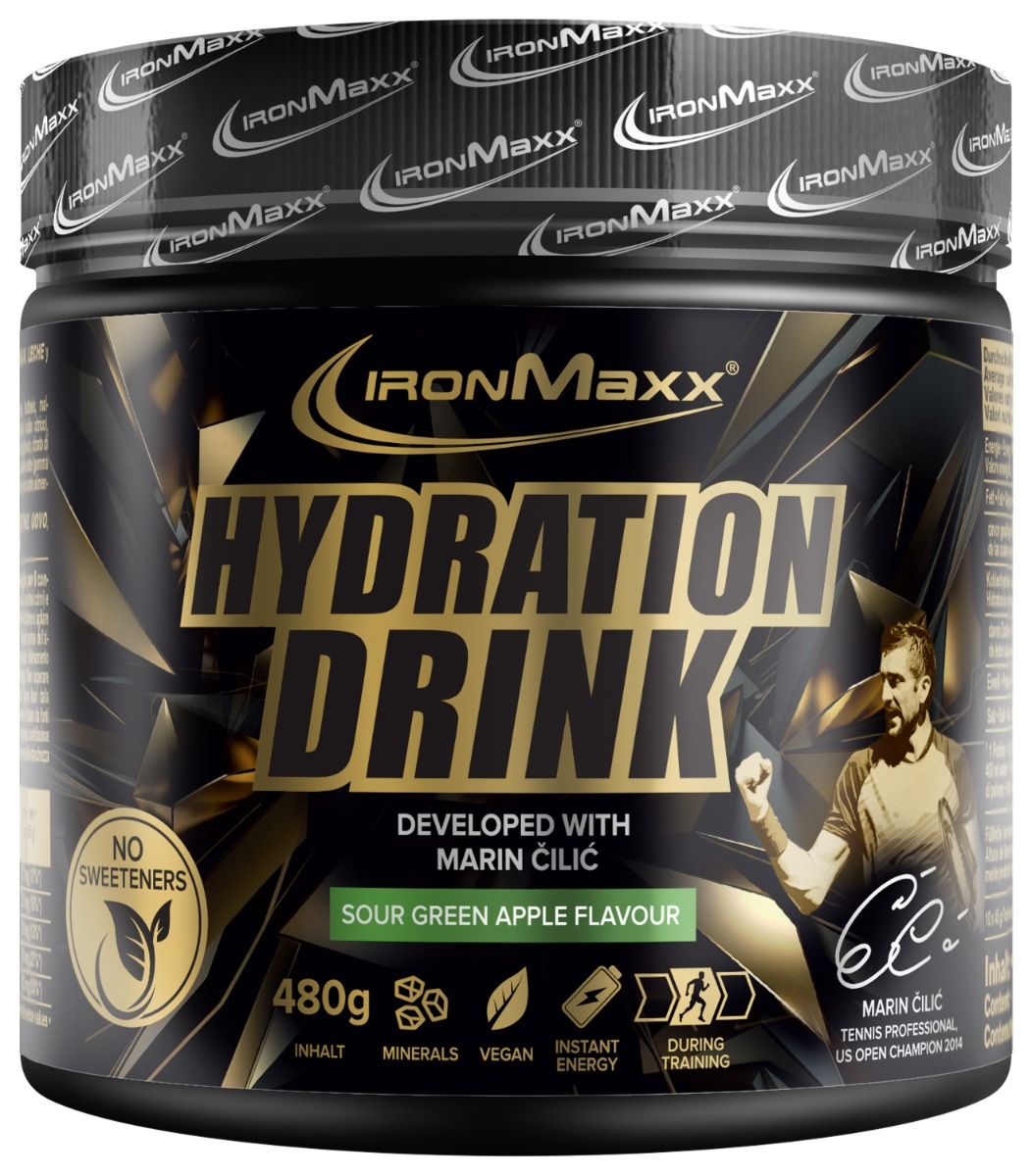 Hydration Drink Pulver - 480g Dose – Sour Green Apple Flavour - Marin Cilic