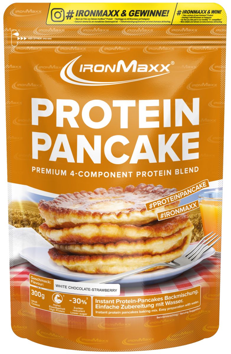 IronMaxx Protein Pancake - Strawberry White Chocolate 300g