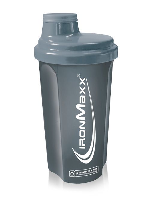 IronMaxx Eiweiß Shaker - Grey 700ml | Proteinshaker mit Drehverschluss, Sieb & Mess-Skala | auslaufsicher, spülmaschinengeeignet & frei vom Weichmacher BPA & DEHP