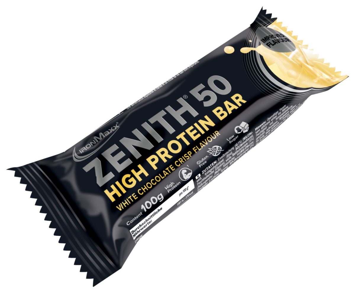 IronMaxx 50% Zenith® Protein Bar - White Chocolate Crisp 100g