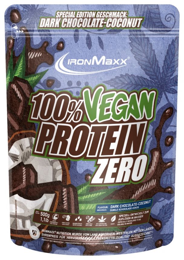 100% Vegan Protein Zero (500g) - Dark Chocolate Coconut (MHD. 31.07.2024)