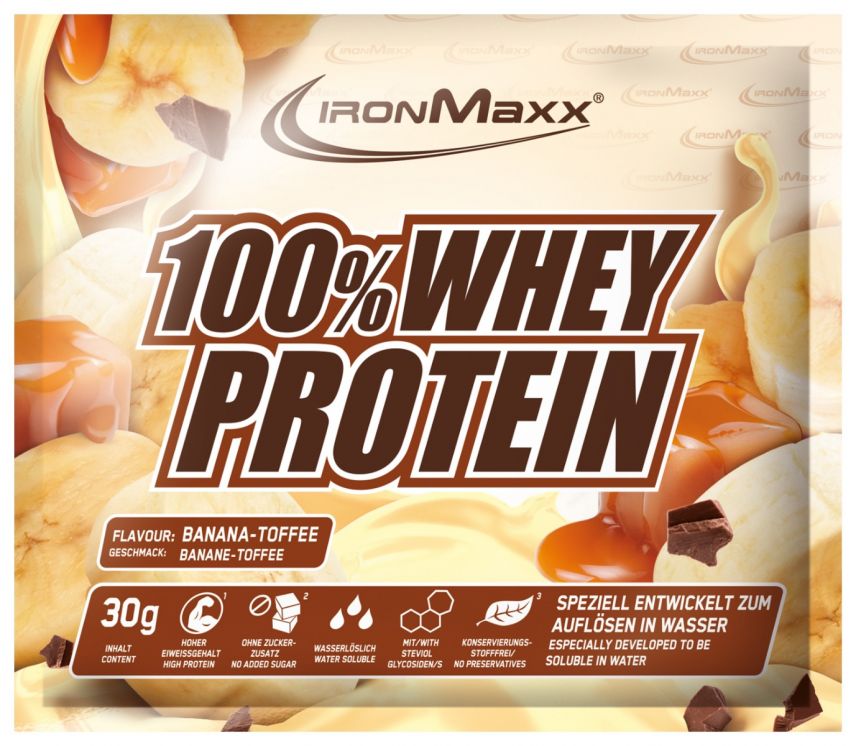 100% Whey Protein-Sachet-Banana Toffee 30g