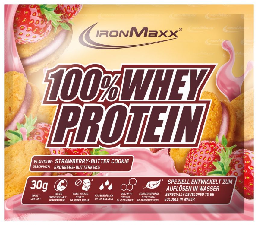 100% Whey Protein-Sachet-Strawberry Butter Cookie 30g 
