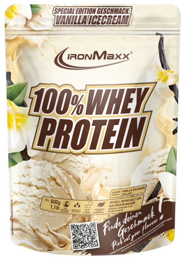 100% Whey Protein-Bag-Vanilla-Ice-Cream 500g