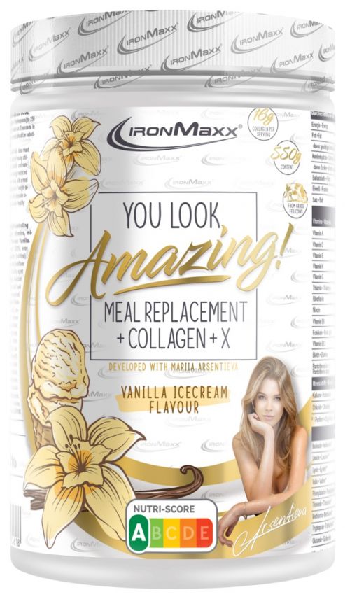 You Look Amazing ! Mahlzeitenersatz + Collagen + X – Vanilla Ice Cream -  550g Dose - Mariia Arsentieva
