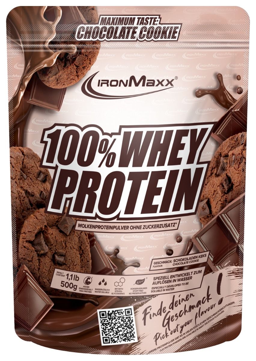 IronMaxx 100 Whey Protein 500g Bag Chocolate Cookie