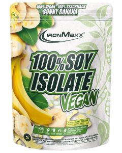 IronMaxx 100% Soy Isolate Vegan - Banane 500g Beutel (MHD: 31.05.2024)