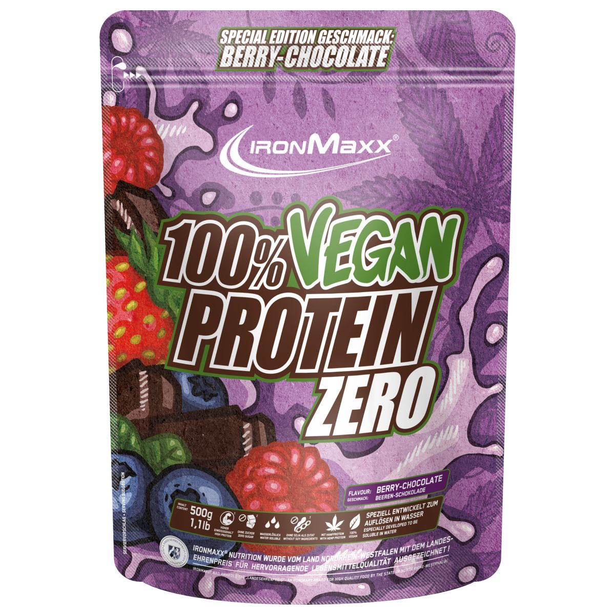 IronMaxx 100% Vegan Protein Zero 500g 