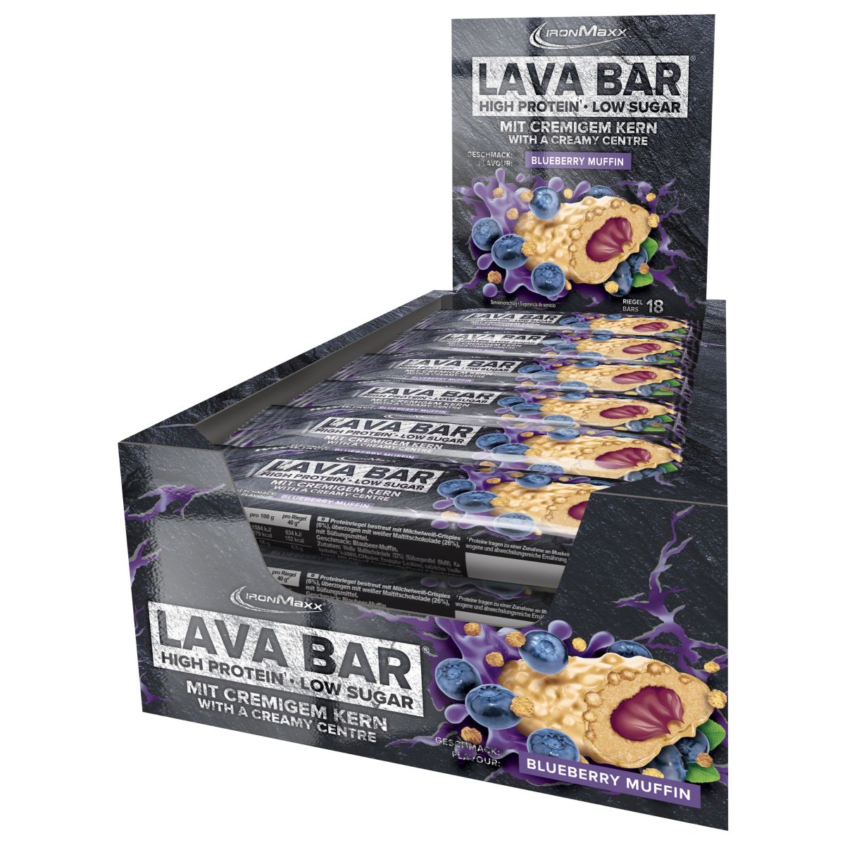 Lava Bar Protein Riegel (18x40g) - Blueberry Muffin