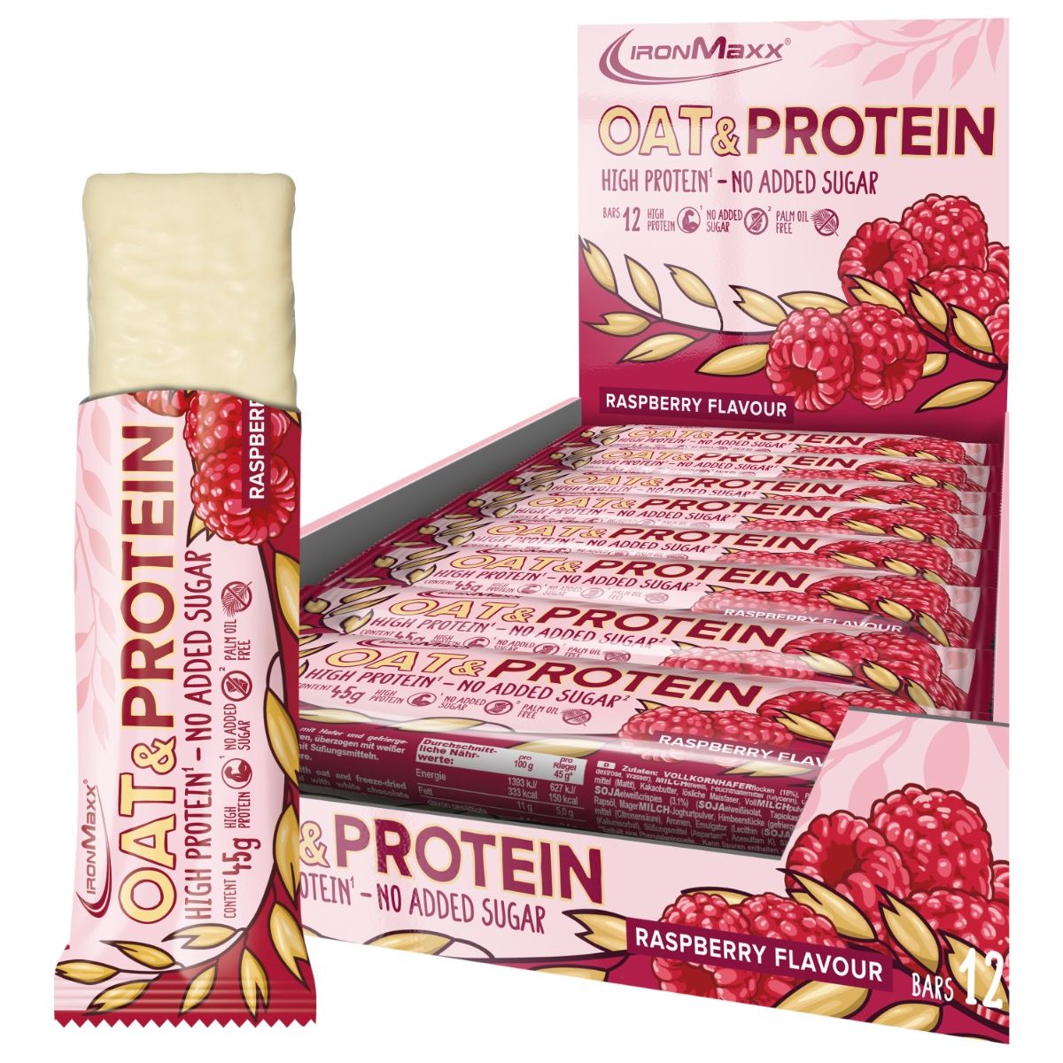 Oat & Protein (12x45g) - Raspberry (MHD: 28.02.2025)